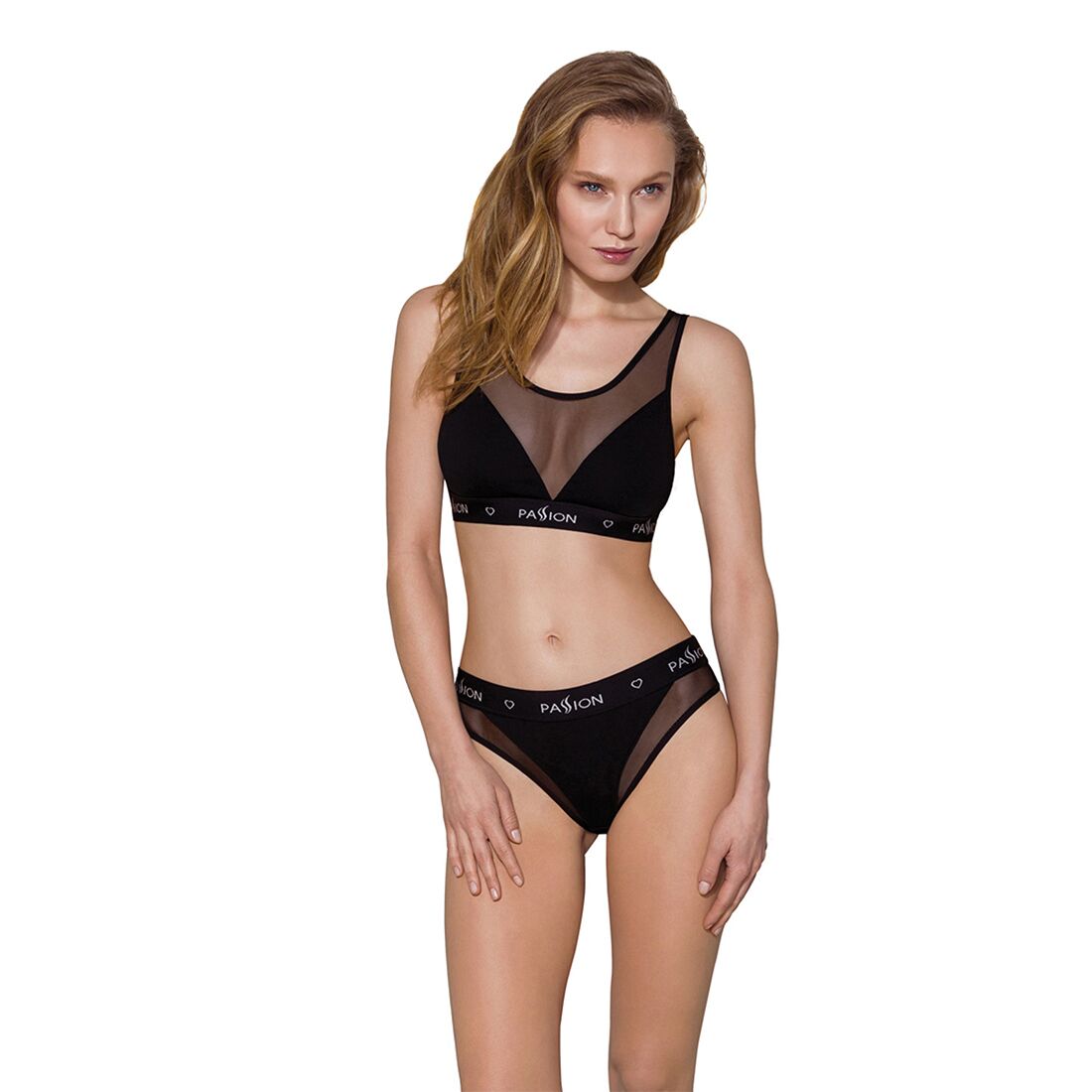 Топ з прозорою вставкою passion ps002 top xl, black Топ з прозорою вставкою passion ps002 top xl, black