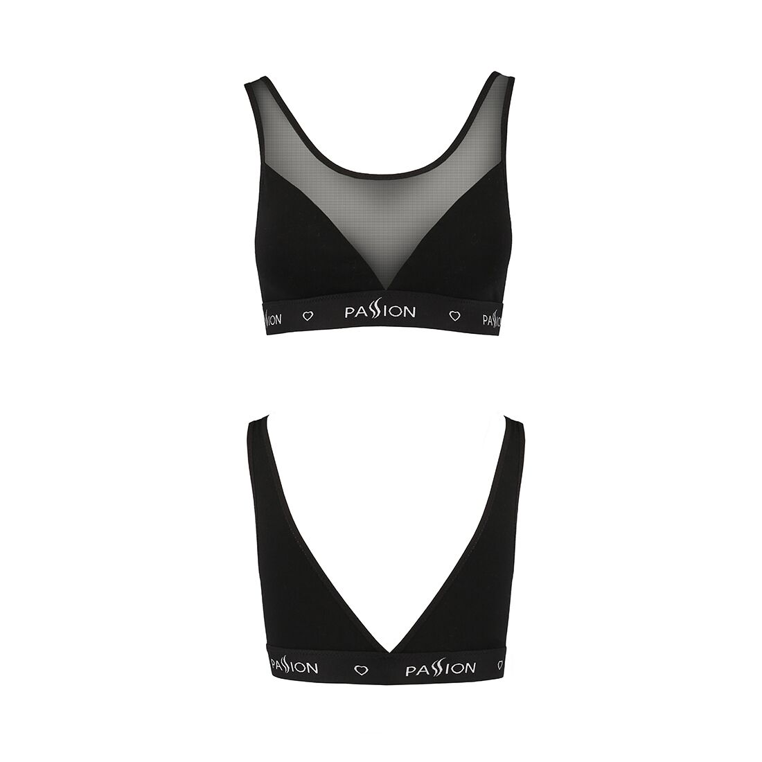 Топ з прозорою вставкою passion ps002 top xl, black Топ з прозорою вставкою passion ps002 top xl, black