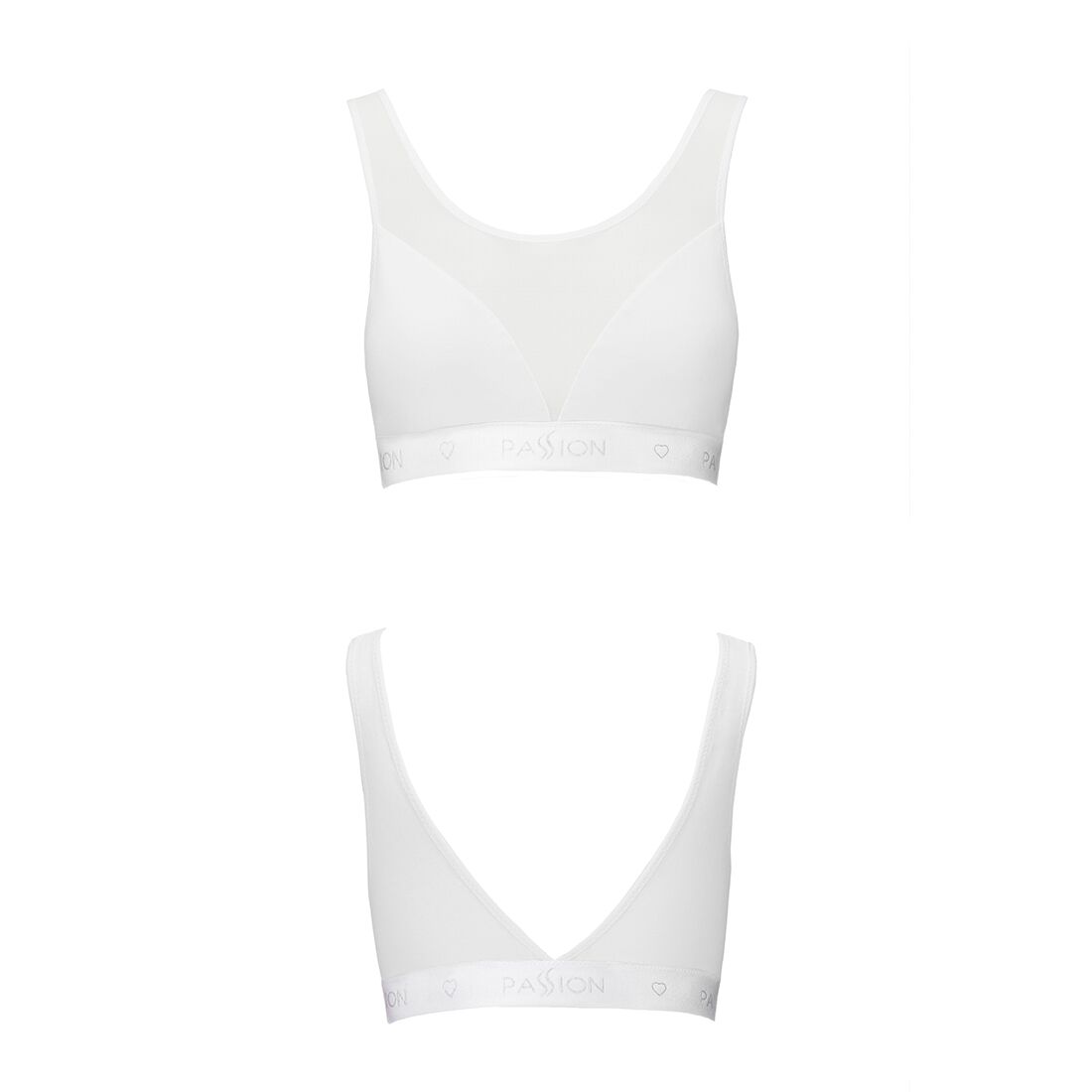 Топ з прозорою вставкою passion ps002 top xl, white Топ з прозорою вставкою passion ps002 top xl, white