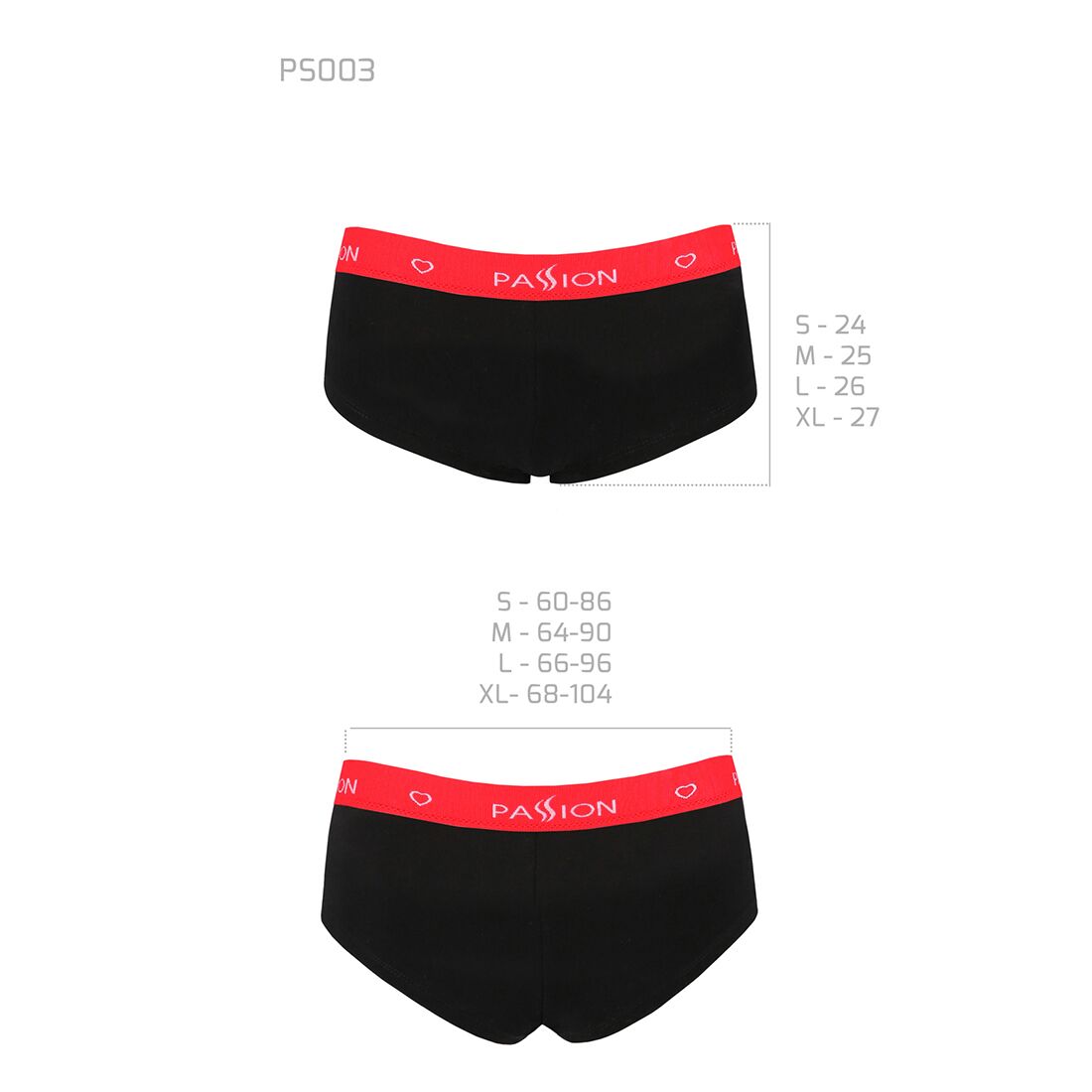 Трусики шортики passion ps003 panties m, black Трусики шортики passion ps003 panties m, black