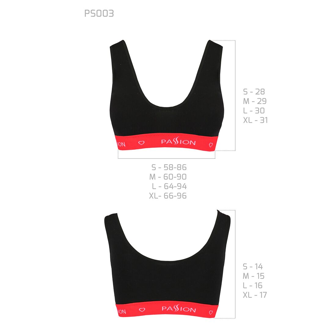 Спортивний топ на широких бретелях passion ps003 top m, black Спортивний топ на широких бретелях passion ps003 top m, black
