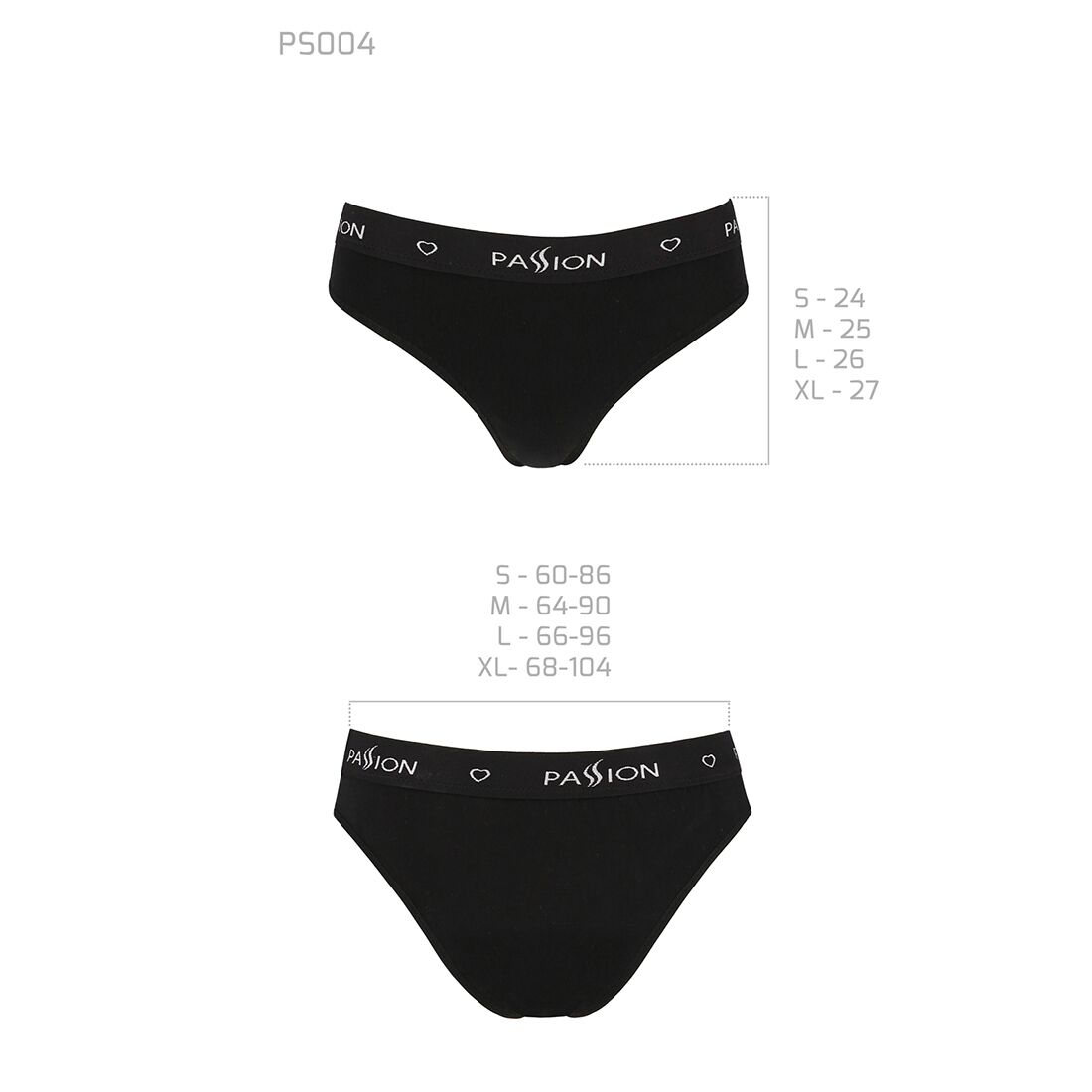 Трусики сліпи з бавовни та еластаном passion ps004 panties xl, black Трусики сліпи з бавовни та еластаном passion ps004 panties xl, black