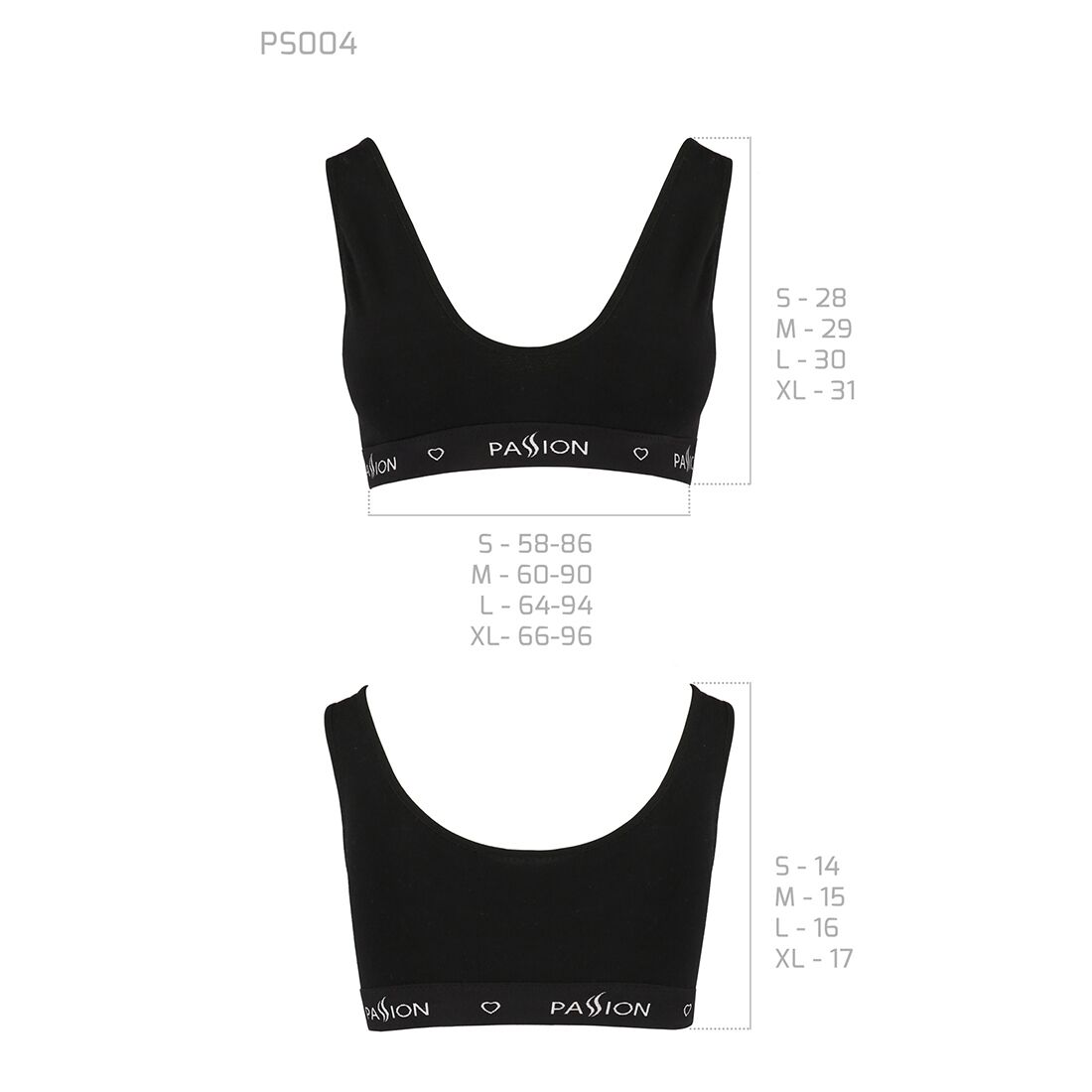 Спортивний топ з широкою гумкою passion ps004 top m, black Спортивний топ з широкою гумкою passion ps004 top m, black