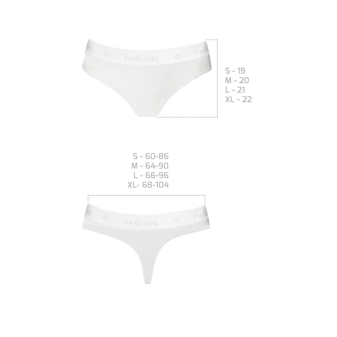 Трусики бразиліана з бавовни passion ps005 panties s, white Трусики бразиліана з бавовни passion ps005 panties s, white