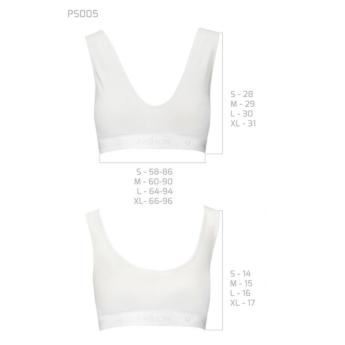 Спортивний топ з еластичної бавовни passion ps005 top m, white Спортивний топ з еластичної бавовни passion ps005 top m, white