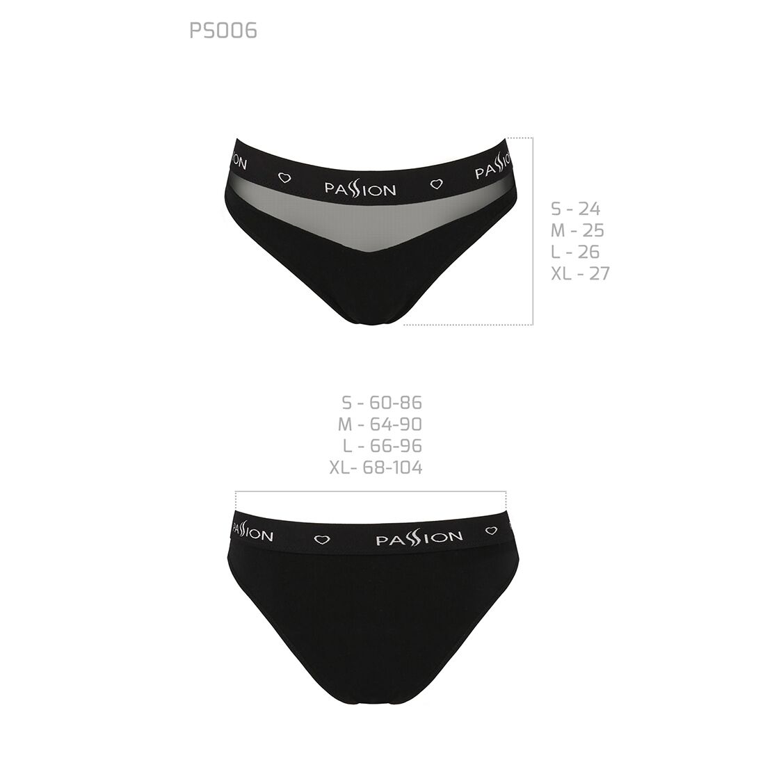 Трусики з прозорою вставкою passion ps006 panties s, black Трусики з прозорою вставкою passion ps006 panties s, black