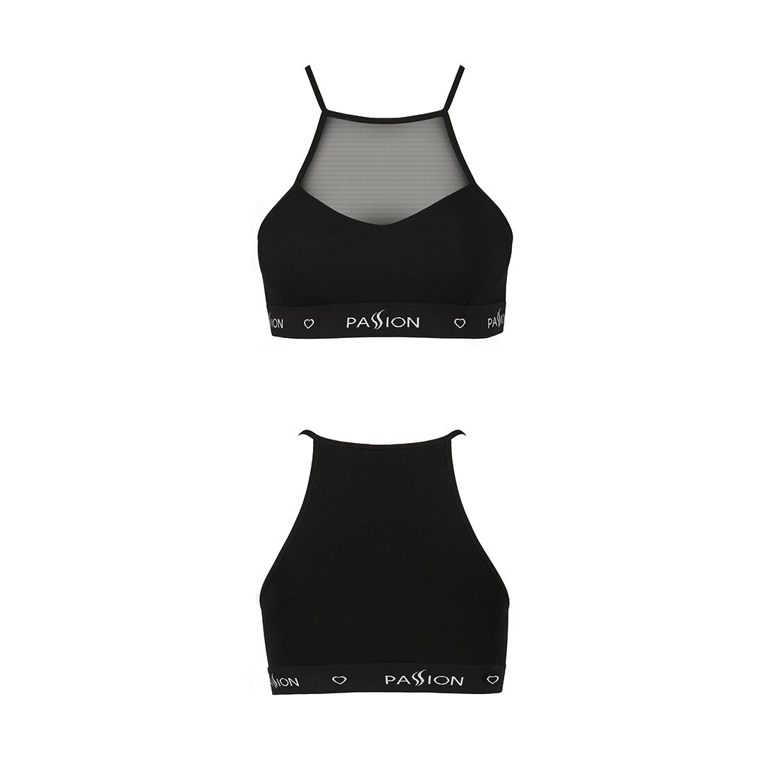 Спортивний топ з прозорою вставкою passion ps006 top l, black Спортивний топ з прозорою вставкою passion ps006 top l, black