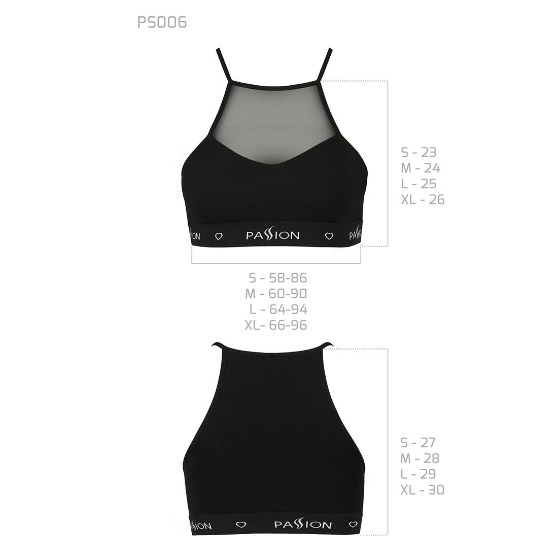 Спортивний топ з прозорою вставкою passion ps006 top m, black Спортивний топ з прозорою вставкою passion ps006 top m, black