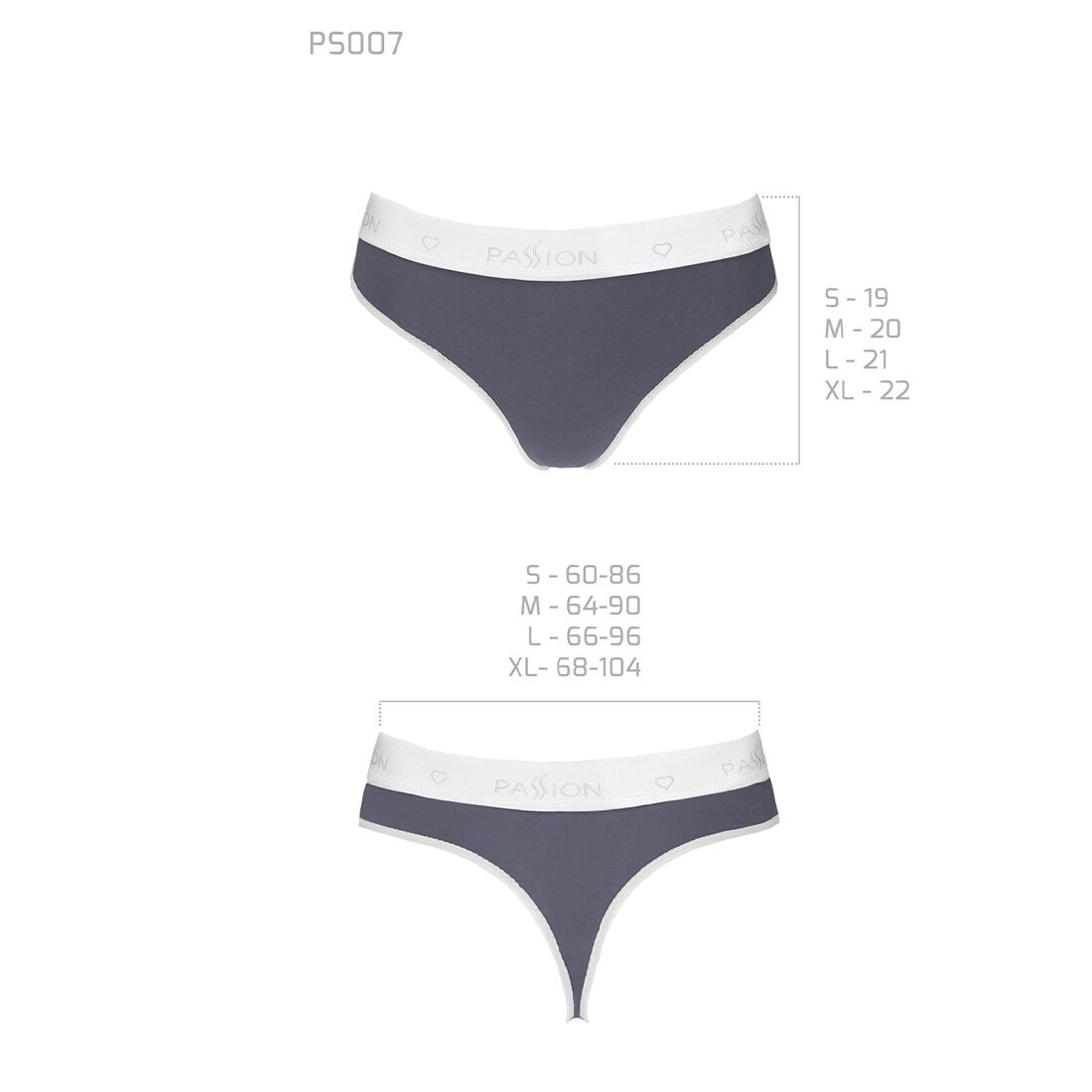 Спортивні трусики стрінги passion ps007 panties s, dark grey Спортивні трусики стрінги passion ps007 panties s, dark grey