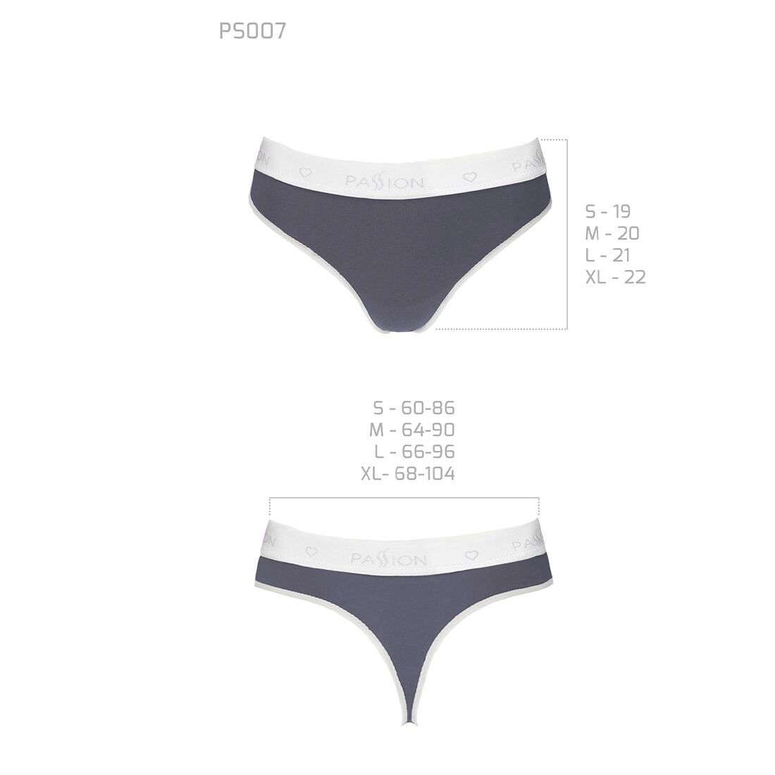 Спортивні трусики стрінги passion ps007 panties xl, dark grey Спортивні трусики стрінги passion ps007 panties xl, dark grey