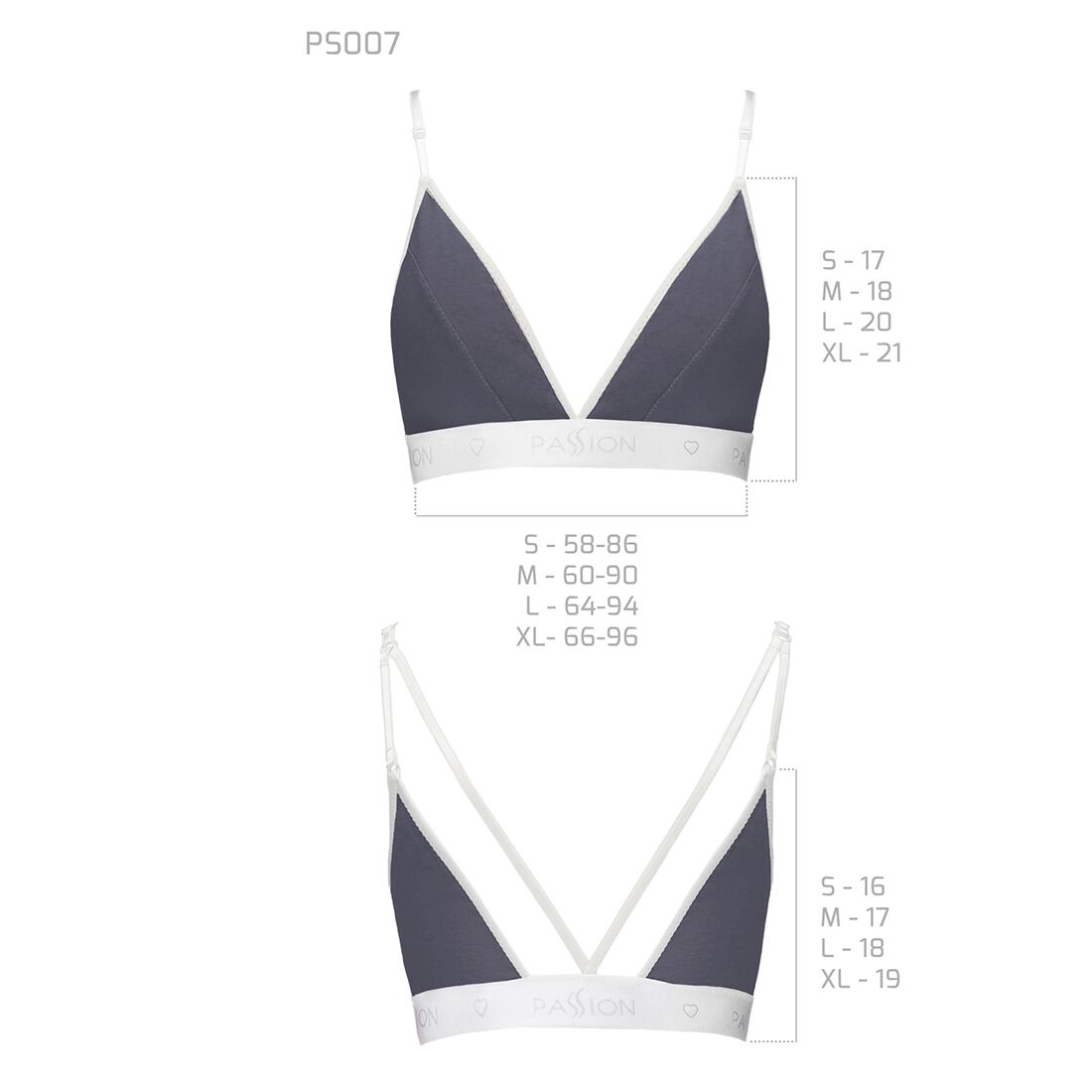 Спортивний топ з подвійними бретелями passion ps007 top l, dark grey Спортивний топ з подвійними бретелями passion ps007 top l, dark grey