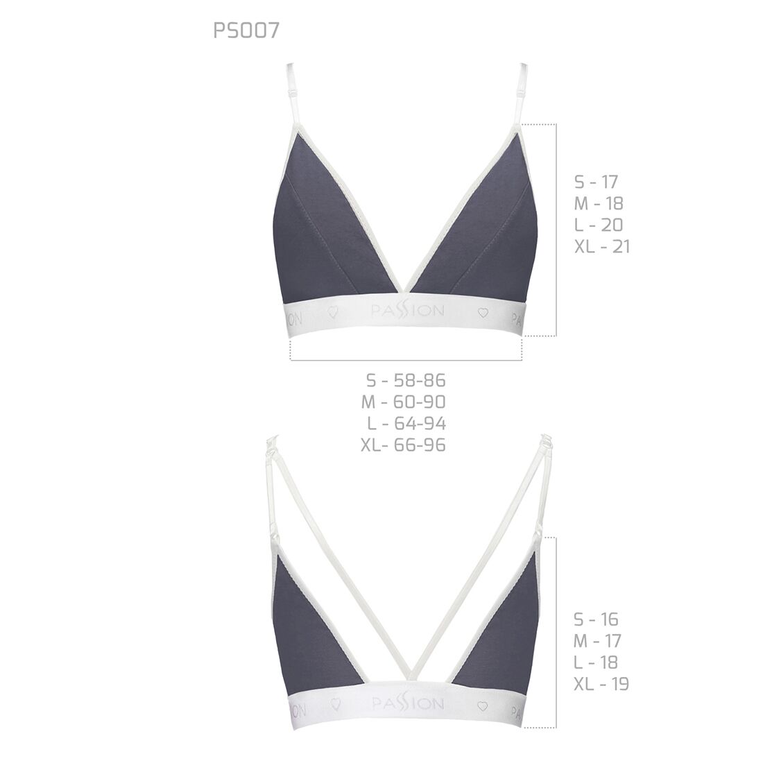Спортивний топ з подвійними бретелями passion ps007 top s, dark grey Спортивний топ з подвійними бретелями passion ps007 top s, dark grey
