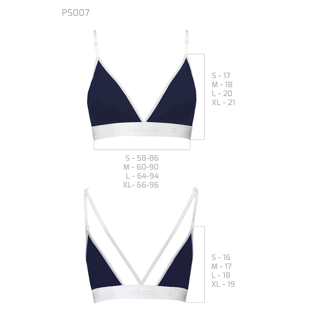 Спортивний топ з подвійними бретелями passion ps007 top m, navy blue Спортивний топ з подвійними бретелями passion ps007 top m, navy blue