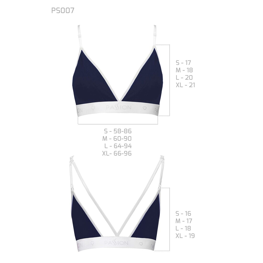 Спортивний топ з подвійними бретелями passion ps007 top xl, navy blue Спортивний топ з подвійними бретелями passion ps007 top xl, navy blue