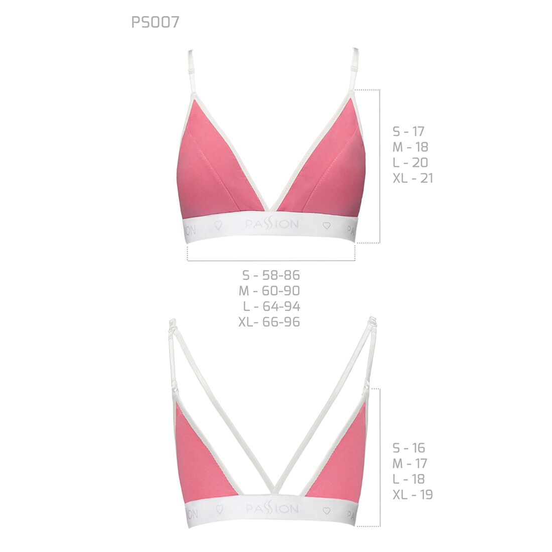 Спортивний топ з подвійними бретелями passion ps007 top xl, pink Спортивний топ з подвійними бретелями passion ps007 top xl, pink