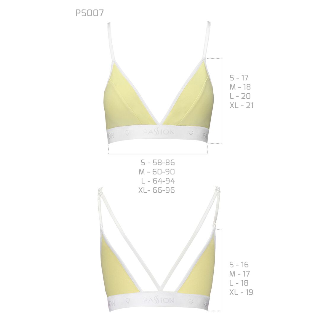 Спортивний топ з подвійними бретелями passion ps007 top l, yellow Спортивний топ з подвійними бретелями passion ps007 top l, yellow