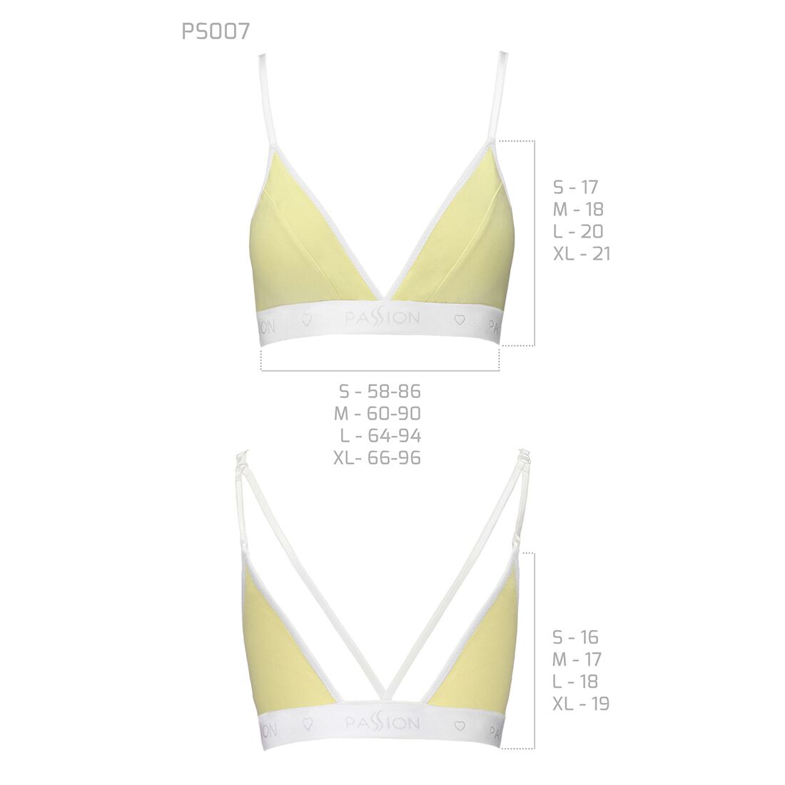 Спортивний топ з подвійними бретелями passion ps007 top s, yellow Спортивний топ з подвійними бретелями passion ps007 top s, yellow