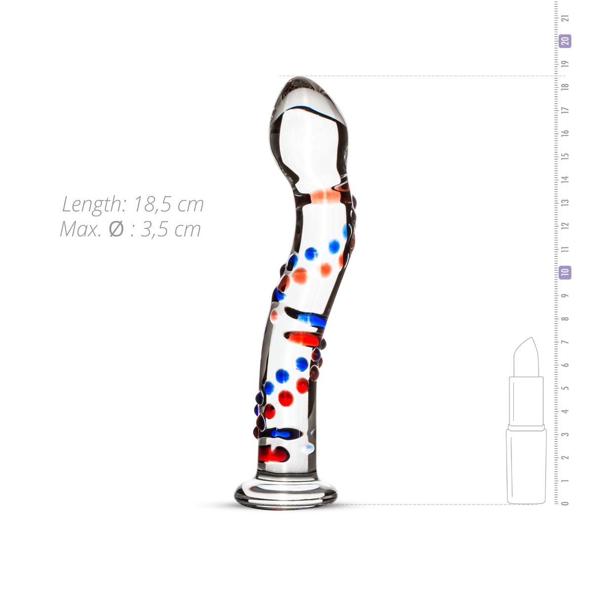 Скляний дилдо з вигинами і малюнком gildo glass dildo no. 3 Скляний дилдо з вигинами і малюнком gildo glass dildo no. 3