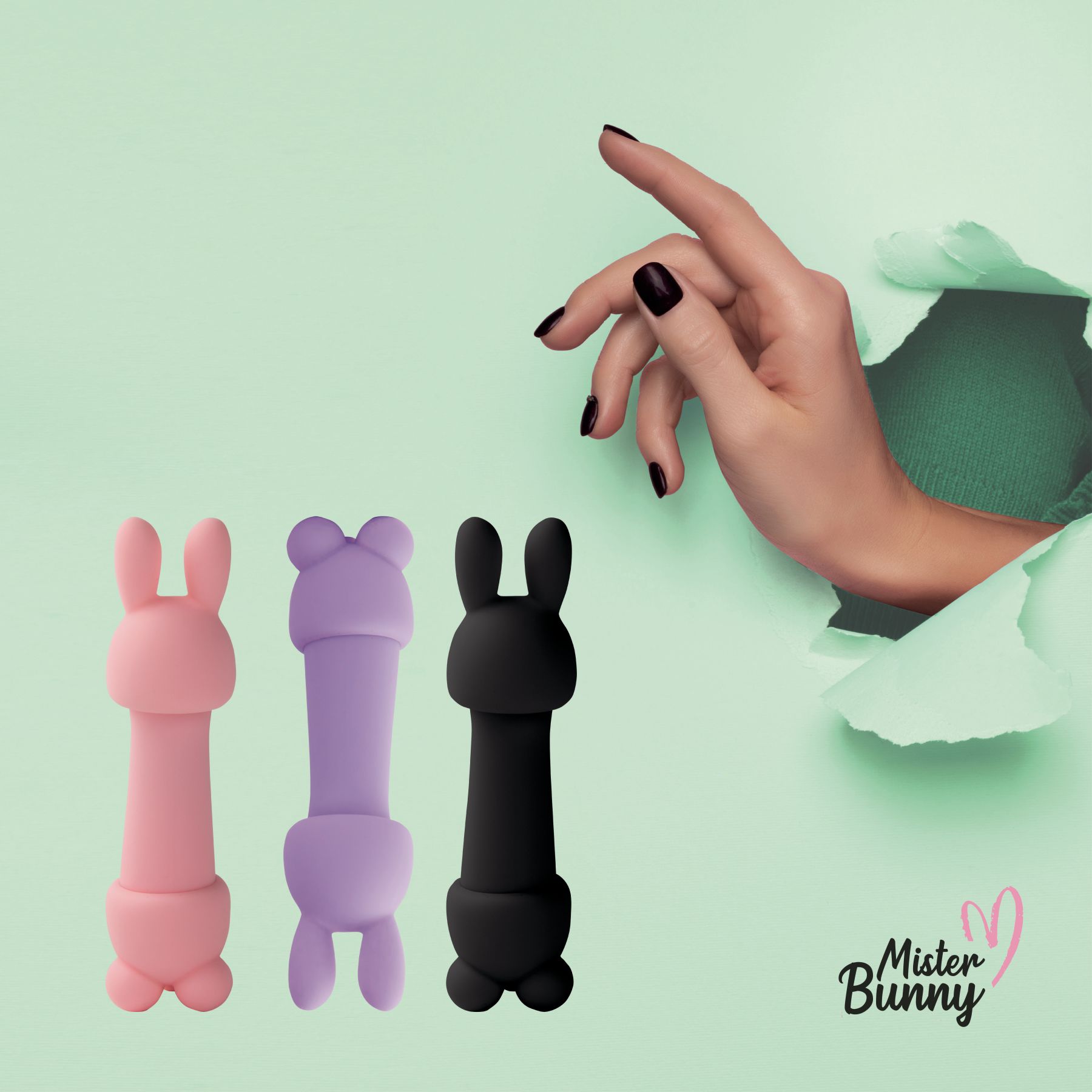 Мінівібратор feelztoys magic bunny purple з двома насадками Мінівібратор feelztoys magic bunny purple з двома насадками